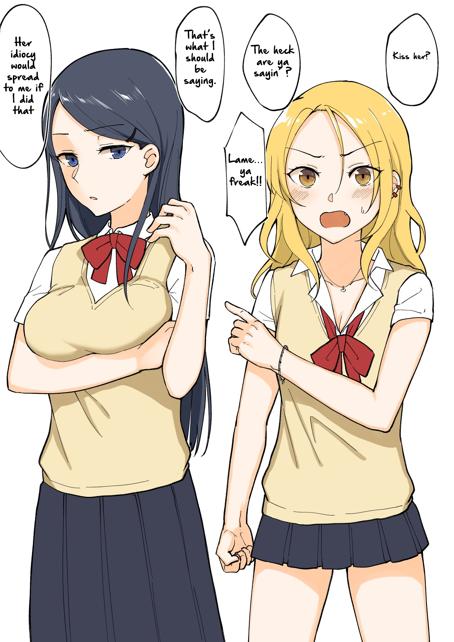 For Each Retweet, Two Straight Girls Who Don't Get Along Will Kiss for One Second — manga Galleri